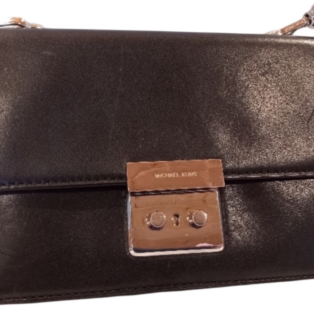 Michael Kors Black Crossbody Bag with Gold Accent